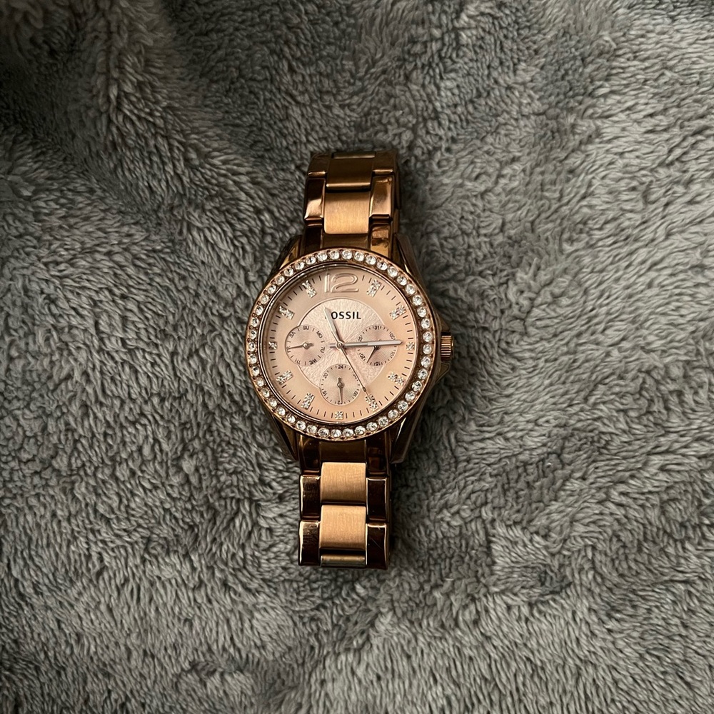 Fossil | Riley Rose Gold Colored Stainless Steel Watch